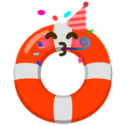 partying face and ring buoy