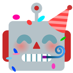 partying face and robot
