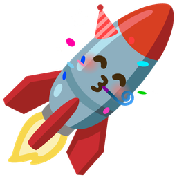 partying face and rocket