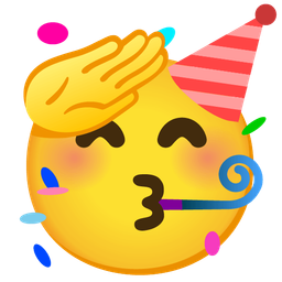 partying face and saluting face