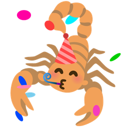 partying face and scorpion