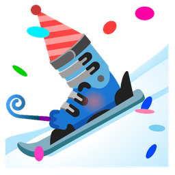 partying face and skis