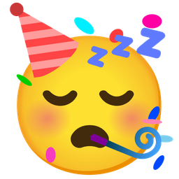 partying face and sleeping face