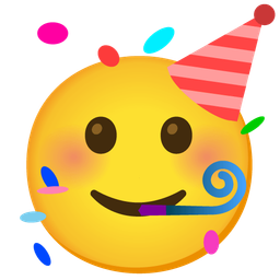 Partying face and Slightly smiling face