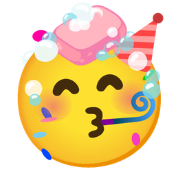 partying face and soap