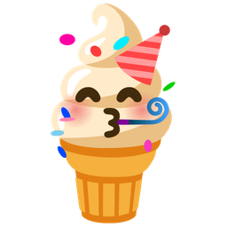 partying face and soft ice cream