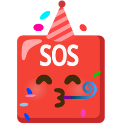 partying face and SOS button