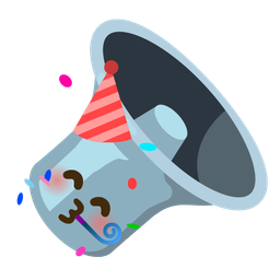 partying face and speaker low volume