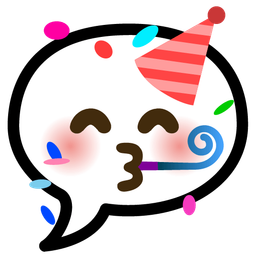 partying face and speech balloon
