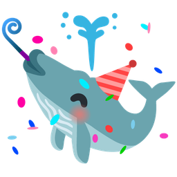 partying face and spouting whale