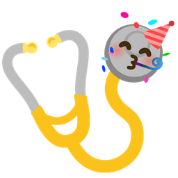 partying face and stethoscope