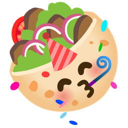 partying face and stuffed flatbread