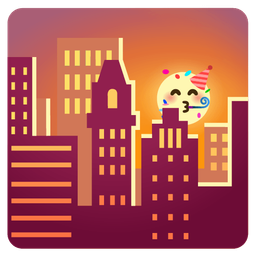 partying face and sunset