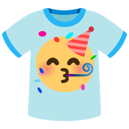 partying face and t-shirt