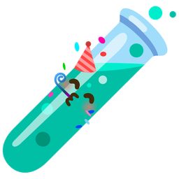 partying face and test tube
