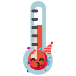 partying face and thermometer