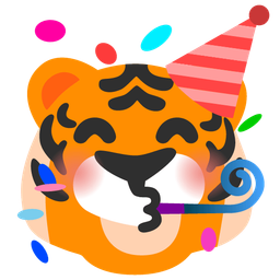 partying face and tiger face