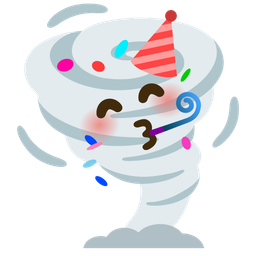 partying face and tornado