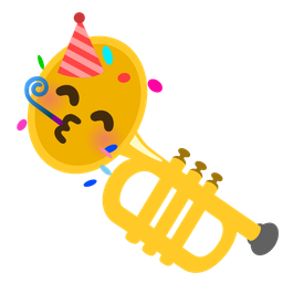 partying face and trumpet