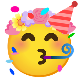 partying face and tulip