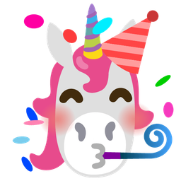 partying face and unicorn