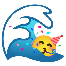 partying face and water wave