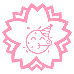 partying face and white flower