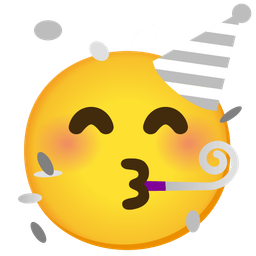 partying face and white heart