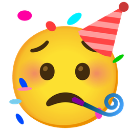 partying face and worried face