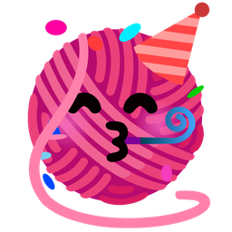 partying face and yarn