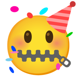 partying face and zipper-mouth face