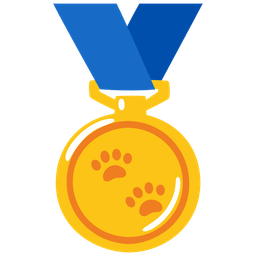 paw prints and 1st place medal