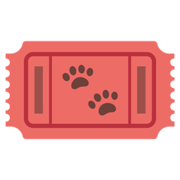 paw prints and admission tickets