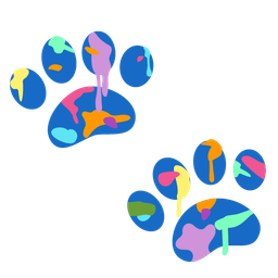 paw prints and artist palette