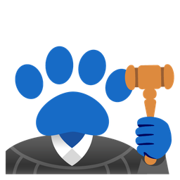 paw prints and balance scale