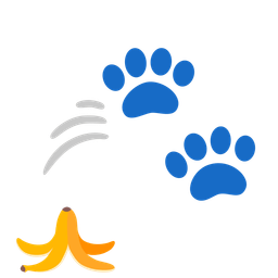 paw prints and banana