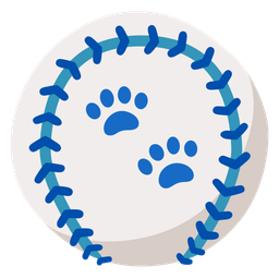 paw prints and baseball