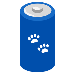 paw prints and battery