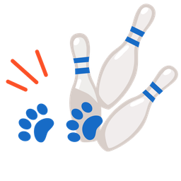 paw prints and bowling