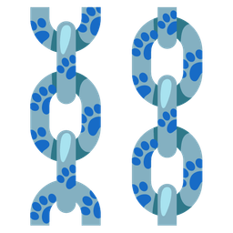 paw prints and chains