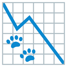 paw prints and chart decreasing