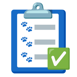 paw prints and check mark button