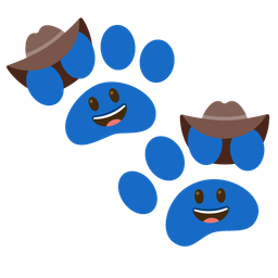 paw prints and cowboy hat face