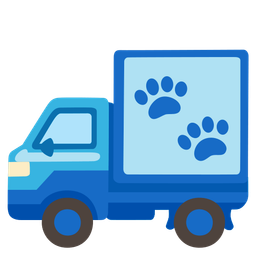 paw prints and delivery truck