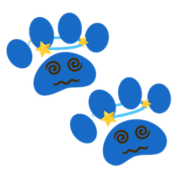 paw prints and dizzy
