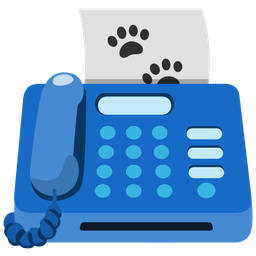 paw prints and fax machine