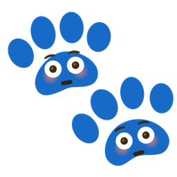 paw prints and flushed face