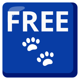 paw prints and FREE button