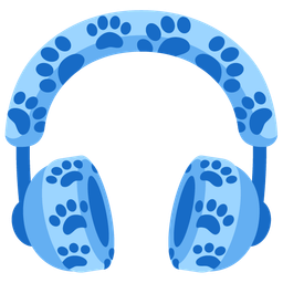 paw prints and headphone