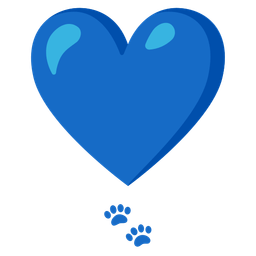 paw prints and heart exclamation